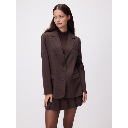 Reserved - Dwurzędowa marynarka - ciemnobrązowy ze sklepu Reserved w kategorii Marynarki damskie - zdjęcie 185939264