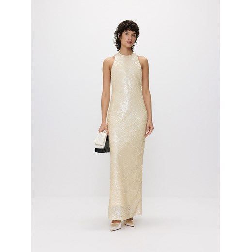 Reserved - Cekinowa sukienka - złamana biel - id: 533BG-01X - marki Reserved - 185939600 Reserved - Cekinowa sukienka - złamana biel ze sklepu Reserved w kategorii Sukienki - zdjęcie 185939600