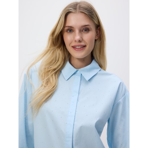 Reserved - Koszula z kryształkami - jasnoniebieski ze sklepu Reserved w kategorii Koszule damskie - zdjęcie 185939644