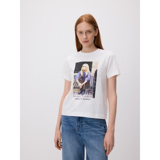Reserved - T-shirt Brigitte Bardot - biały ze sklepu Reserved w kategorii Bluzki damskie - zdjęcie 185939683