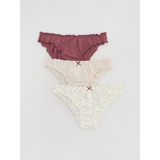 Reserved - Bawełniane majtki figi 3 pack - wielobarwny ze sklepu Reserved w kategorii Majtki damskie - zdjęcie 185940104