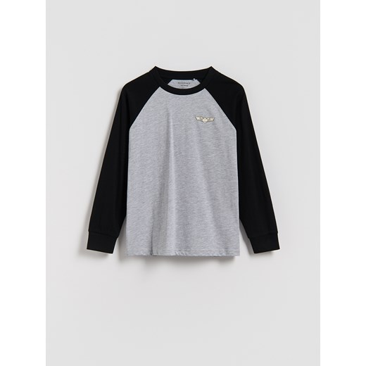 Reserved - Bawełniany longsleeve - czarny Reserved 158/164 (12-13 lat) Reserved