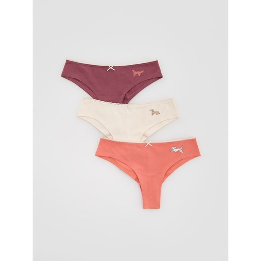 Reserved - Majtki typu brazyliany 3 pack - brzoskwiniowy ze sklepu Reserved w kategorii Majtki damskie - zdjęcie 185940611