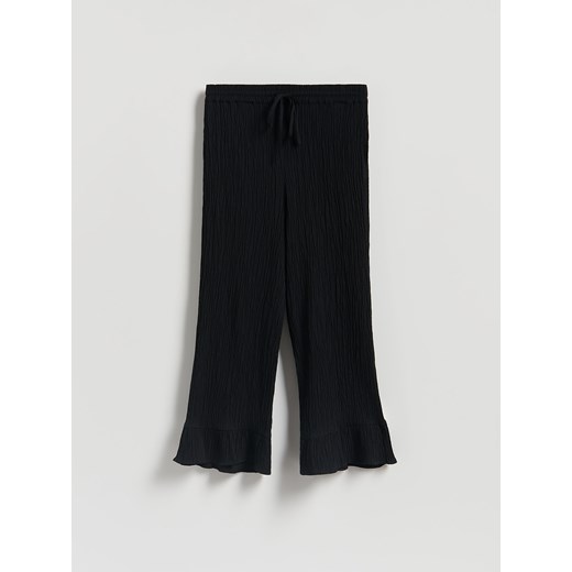 Reserved - Spodnie z falbankami - czarny ze sklepu Reserved w kategorii Spodnie damskie - zdjęcie 185940954