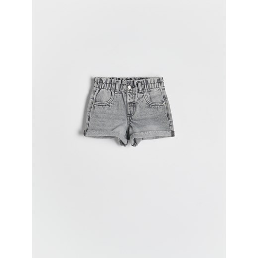 Reserved - Jeansowe szorty paperbag - jasnoszary Reserved 104 (3-4 lata) promocja Reserved