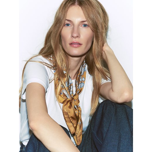 Reserved - Wzorzysta apaszka - warm olive Reserved ONE SIZE Reserved