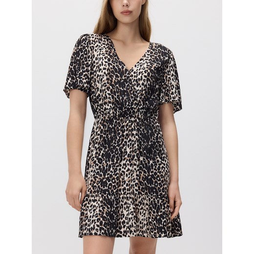 Reserved - Sukienka z wiskozy - brązowy ze sklepu Reserved w kategorii Sukienki - zdjęcie 185941971