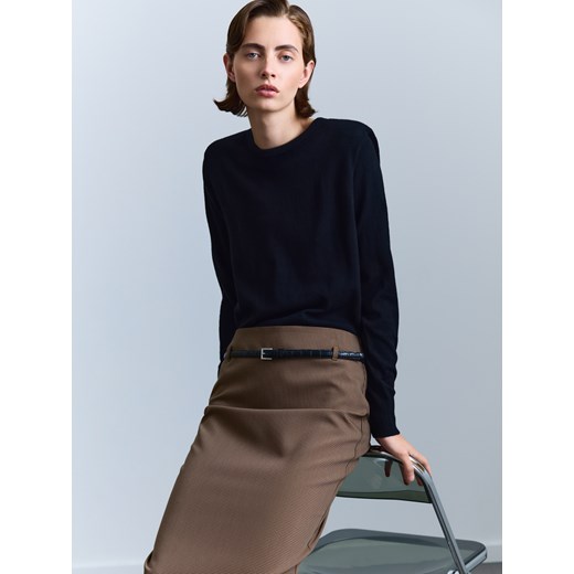 Reserved - Spódnica midi z paskiem - wielobarwny ze sklepu Reserved w kategorii Spódnice - zdjęcie 185942774