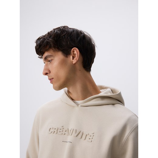 Reserved - Bluza regular z kapturem - beżowy ze sklepu Reserved w kategorii Bluzy męskie - zdjęcie 185942871