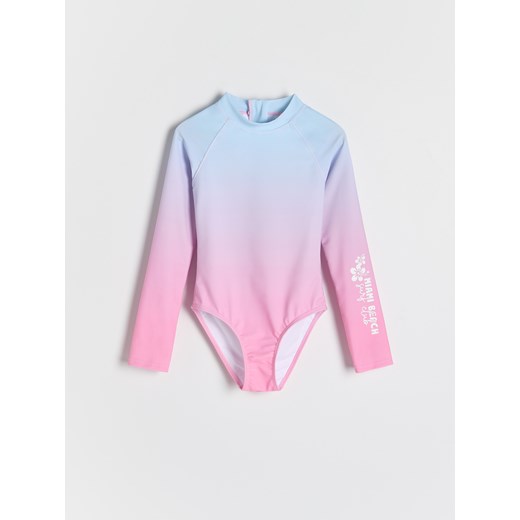 Reserved - Strój kąpielowy z długim rękawem - jasnoniebieski ze sklepu Reserved w kategorii Bluzki dziewczęce - zdjęcie 185943331