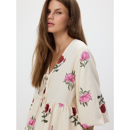 Reserved - Bluzka w kwiaty - wielobarwny ze sklepu Reserved w kategorii Bluzki damskie - zdjęcie 185943781