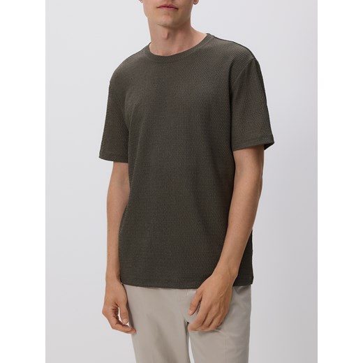 Reserved - Strukturalny t-shirt regular - jasny zielony ze sklepu Reserved w kategorii T-shirty męskie - zdjęcie 185943803