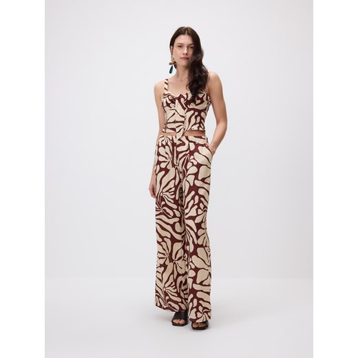 Reserved - Spodnie culotte - bordowy ze sklepu Reserved w kategorii Spodnie damskie - zdjęcie 185944164