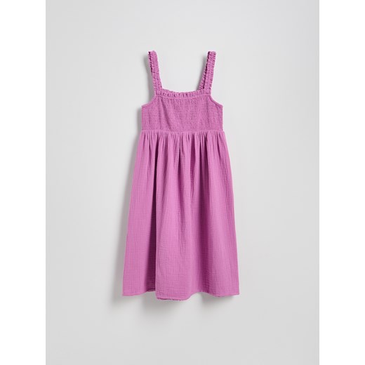 Reserved - Muślinowa sukienka na ramiączkach - fioletowy ze sklepu Reserved w kategorii Sukienki - zdjęcie 185944302