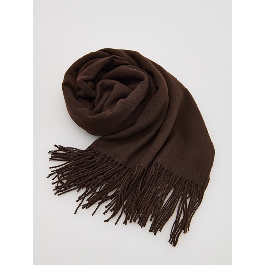 Reserved - Szalik z wiskozą - ciemnobrązowy Reserved ONE SIZE Reserved