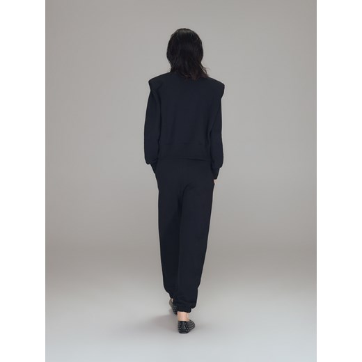 Reserved - Bluza z poduszkami na ramionach - czarny Reserved XS Reserved