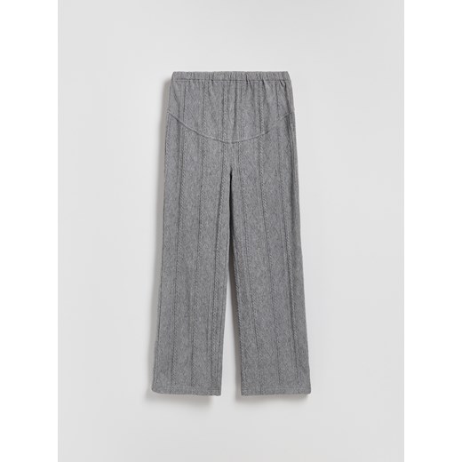 Reserved - Dzianinowe spodnie z wiskozą - szary ze sklepu Reserved w kategorii Spodnie damskie - zdjęcie 185945682