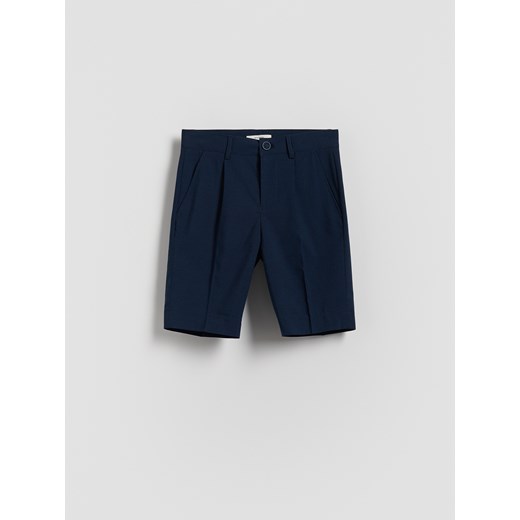 Reserved - Szorty z wiskozą - granatowy ze sklepu Reserved w kategorii Spodenki chłopięce - zdjęcie 185946034