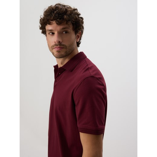 Reserved - Koszulka polo regular - bordowy ze sklepu Reserved w kategorii T-shirty męskie - zdjęcie 185946093