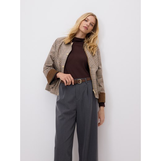 Reserved - Luźne spodnie z paskiem - ciemnoszary ze sklepu Reserved w kategorii Spodnie damskie - zdjęcie 185946404