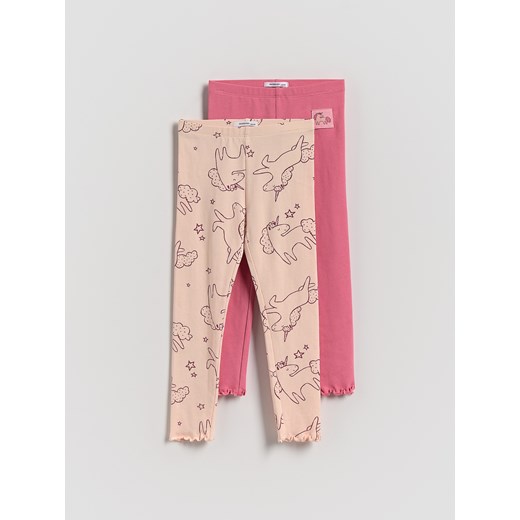 Reserved - Bawełniane legginsy 2 pack - wielobarwny ze sklepu Reserved w kategorii Spodnie dziewczęce - zdjęcie 185946830