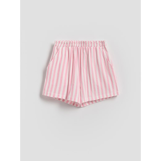 Reserved - Szorty w paski - pastelowy róż ze sklepu Reserved w kategorii Spodenki dziewczęce - zdjęcie 185947090