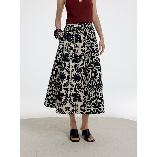 Reserved - Spódnica midi z autorskim wzorem - wielobarwny ze sklepu Reserved w kategorii Spódnice - zdjęcie 185947100