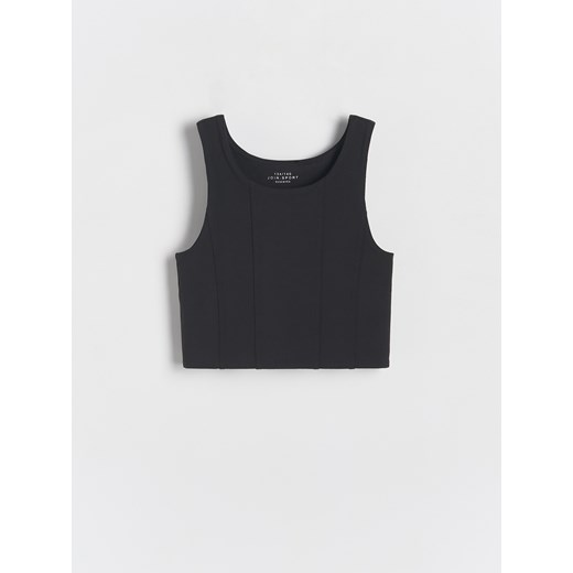 Reserved - Top z przeszyciami - czarny ze sklepu Reserved w kategorii Bluzki dziewczęce - zdjęcie 185947142