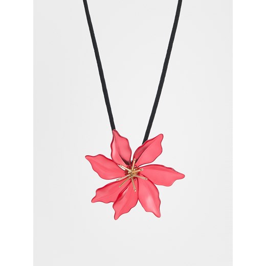 Reserved - Naszyjnik z kwiatową zawieszką - bordowy ze sklepu Reserved w kategorii Naszyjniki - zdjęcie 185947262