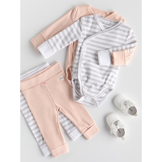 Reserved - Bawełniane legginsy 2 pack - brudny róż ze sklepu Reserved w kategorii Spodnie i półśpiochy - zdjęcie 185947362