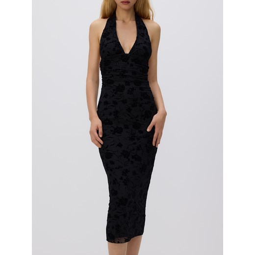 Reserved - Sukienka z welurowym zdobieniem - czarny ze sklepu Reserved w kategorii Sukienki - zdjęcie 185947790