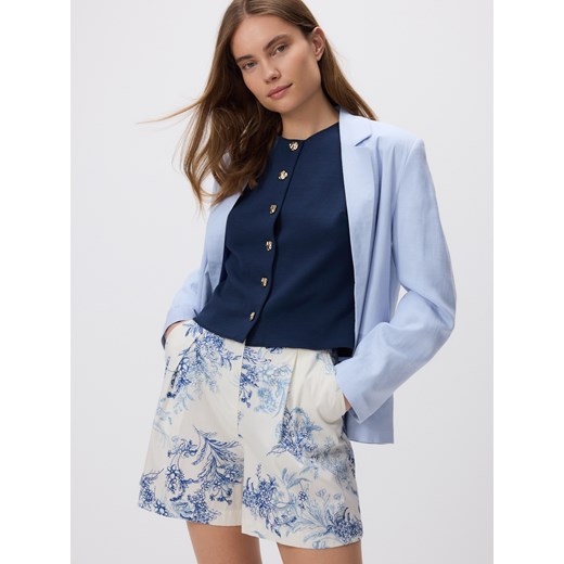 Reserved - Wzorzyste szorty z bawełny - niebieski ze sklepu Reserved w kategorii Szorty - zdjęcie 185948330