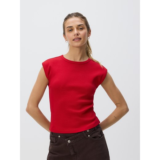 Reserved - Bawełniany top - czerwony ze sklepu Reserved w kategorii Bluzki damskie - zdjęcie 185948522