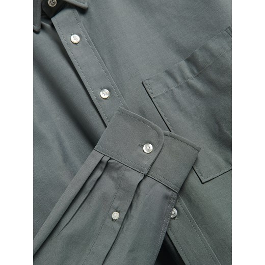 Reserved - Koszula regular fit z lyocellem - oliwkowy Reserved M Reserved