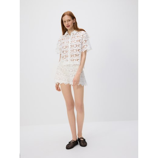 Reserved - Ażurowe szorty - biały ze sklepu Reserved w kategorii Szorty - zdjęcie 185949420