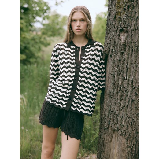 Reserved - Dzianinowe szorty z wiązaniem - brązowy ze sklepu Reserved w kategorii Szorty - zdjęcie 185949472