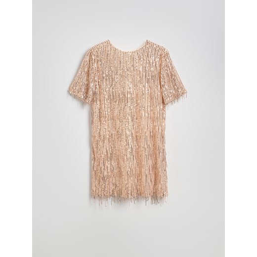 Reserved - Cekinowa sukienka mini - złoty ze sklepu Reserved w kategorii Sukienki - zdjęcie 185950152