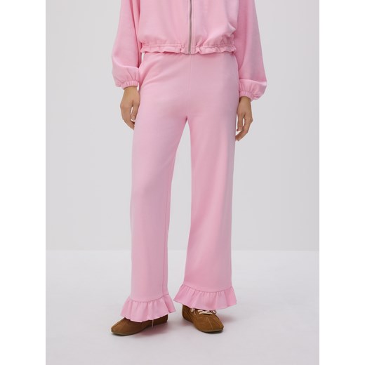 Reserved - Spodnie z falbankami - różowy Reserved S Reserved