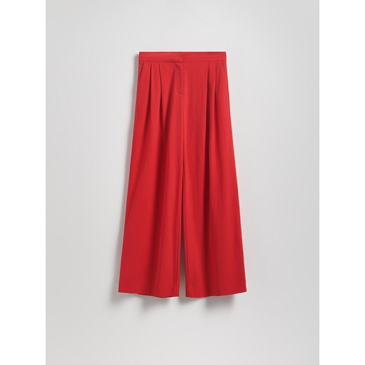 Reserved - Spodnie z wiskozą - czerwony ze sklepu Reserved w kategorii Spodnie damskie - zdjęcie 185950353