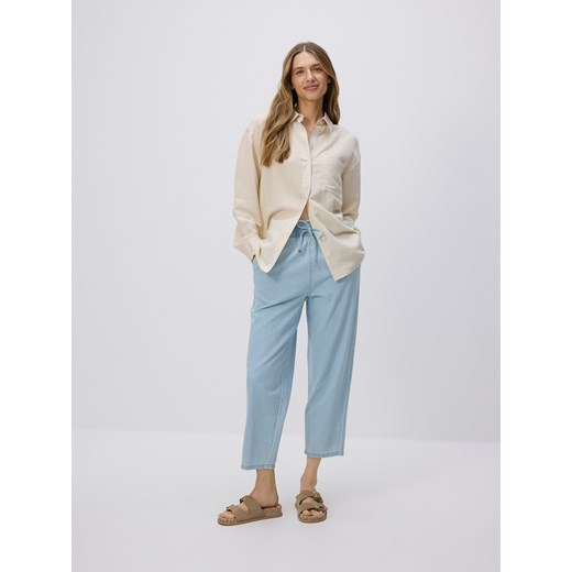 Reserved - Jeansy paperbag - niebieski ze sklepu Reserved w kategorii Jeansy damskie - zdjęcie 185950613