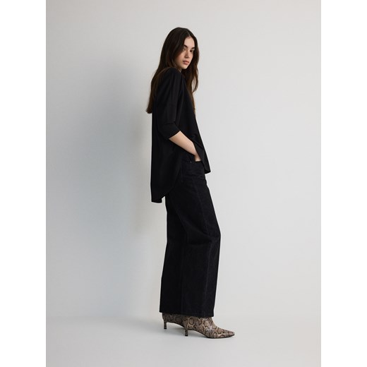 Reserved - Jeansy straight ze zwierzęcym wzorem - czarny ze sklepu Reserved w kategorii Jeansy damskie - zdjęcie 185950884