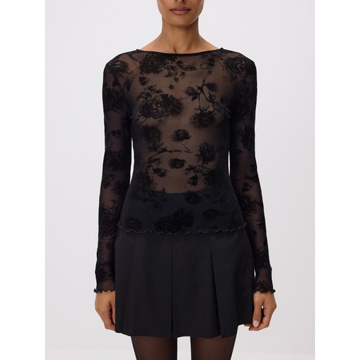 Reserved - Siateczkowa bluzka - czarny ze sklepu Reserved w kategorii Bluzki damskie - zdjęcie 185951164