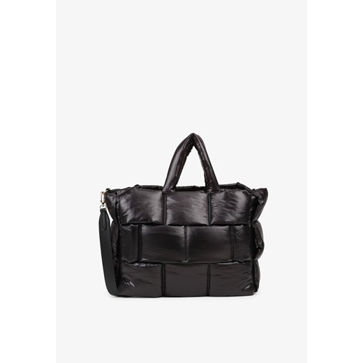 Czarna Torebka Typu Shopper Ozdobiona Wypukłym Pikowaniem Vamiste ze sklepu renee.pl w kategorii Torby Shopper bag - zdjęcie 185954311