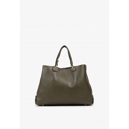 Ciemnozielona Duża Torebka Shopperka z Metalicznymi Ozdobami Anurriva ze sklepu renee.pl w kategorii Torby Shopper bag - zdjęcie 185954424