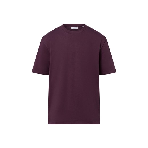 Lindbergh T-shirt męski Mężczyźni Bawełna bakłażanowy jednolity ze sklepu vangraaf w kategorii T-shirty męskie - zdjęcie 185956610