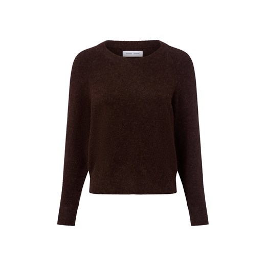 Samsøe Samsøe Damski sweter z dzianiny - Nor o-n Short z zawartością alpaki i merynosów Kobiety czekoladowy jednolity ze sklepu vangraaf w kategorii Swetry damskie - zdjęcie 185956634