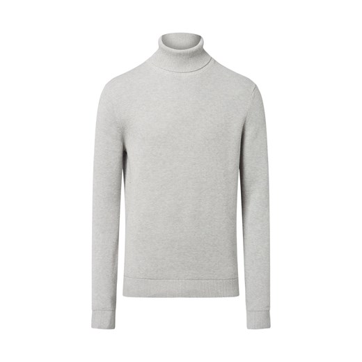 Selected Męski sweter z dzianiny - SLHDane Mężczyźni Bawełna jasny szary marmurkowy ze sklepu vangraaf w kategorii Swetry męskie - zdjęcie 185956720