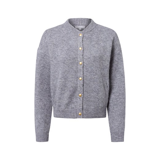 Marie Lund Damski kardigan z zawartością alpaki Kobiety szary marmurkowy ze sklepu vangraaf w kategorii Swetry damskie - zdjęcie 185956761