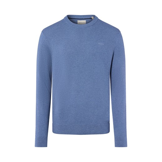 Gant Męski sweter z dzianiny Mężczyźni Bawełna niebieski wypukły wzór tkaniny ze sklepu vangraaf w kategorii Swetry męskie - zdjęcie 185956771