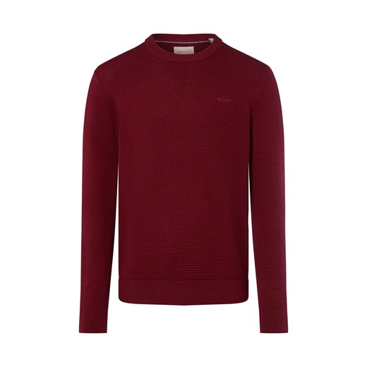 Gant Męski sweter z dzianiny Mężczyźni Bawełna bordowy wypukły wzór tkaniny - id: 776856-0002-09920 - marki Gant - 185956772 Gant Męski sweter z dzianiny Mężczyźni Bawełna bordowy wypukły wzór tkaniny ze sklepu vangraaf w kategorii Swetry męskie - zdjęcie 185956772